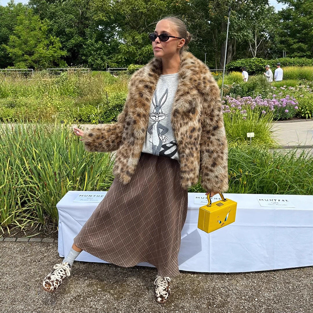 Damernas konstläderpälsjacka i leopardmönster Mirla-Eva Jonsson