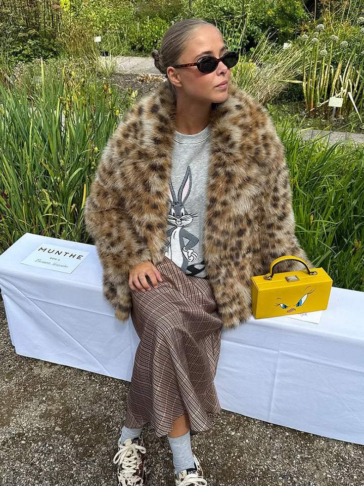Damernas konstläderpälsjacka i leopardmönster Mirla-Eva Jonsson