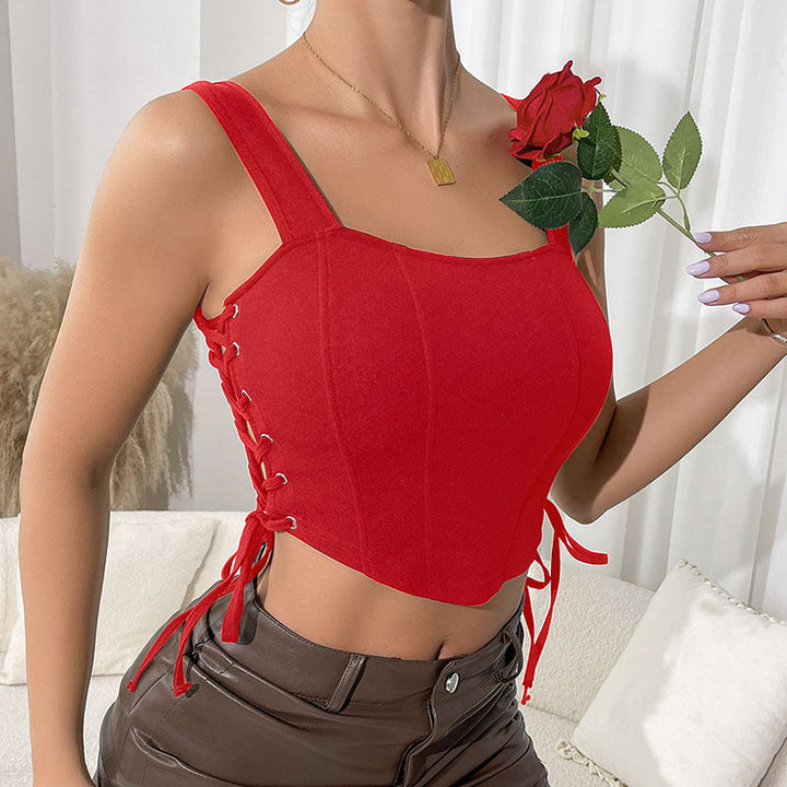 Damernas korsett-crop-top med sidovadningsdetaljer Mirla-Eva Jonsson