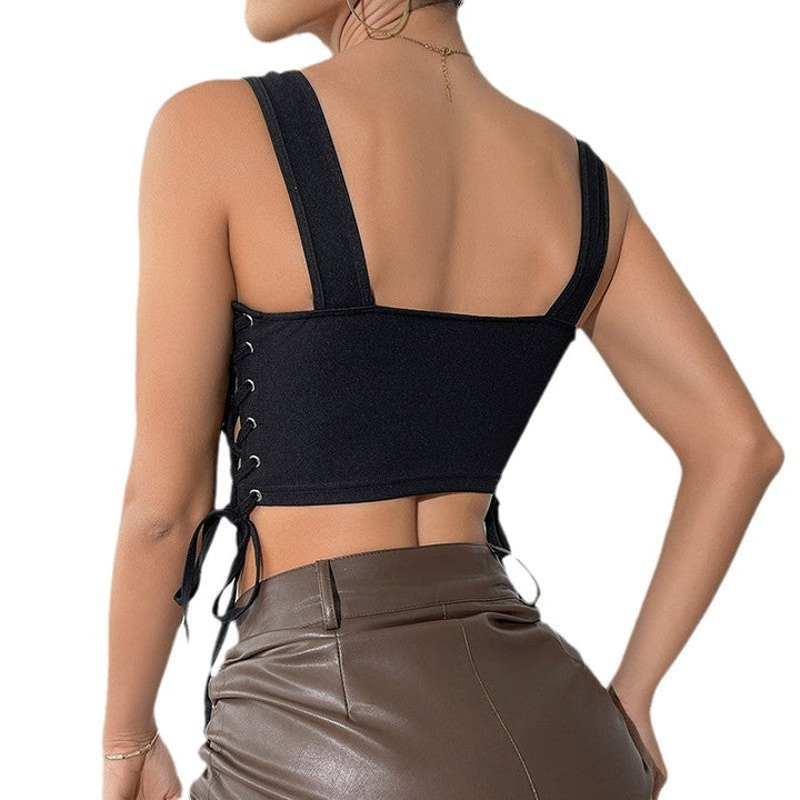 Damernas korsett-crop-top med sidovadningsdetaljer Mirla-Eva Jonsson
