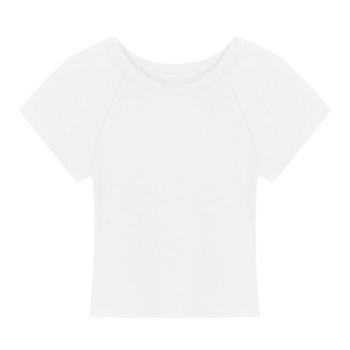 Damernas kortärmad T-shirt med modernt runt halslinne och avslappnad design-Eva Jonsson