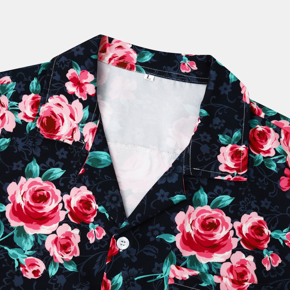 Damernas kortärmad blus med blommönster och bekväm passform Mirla-Eva Jonsson