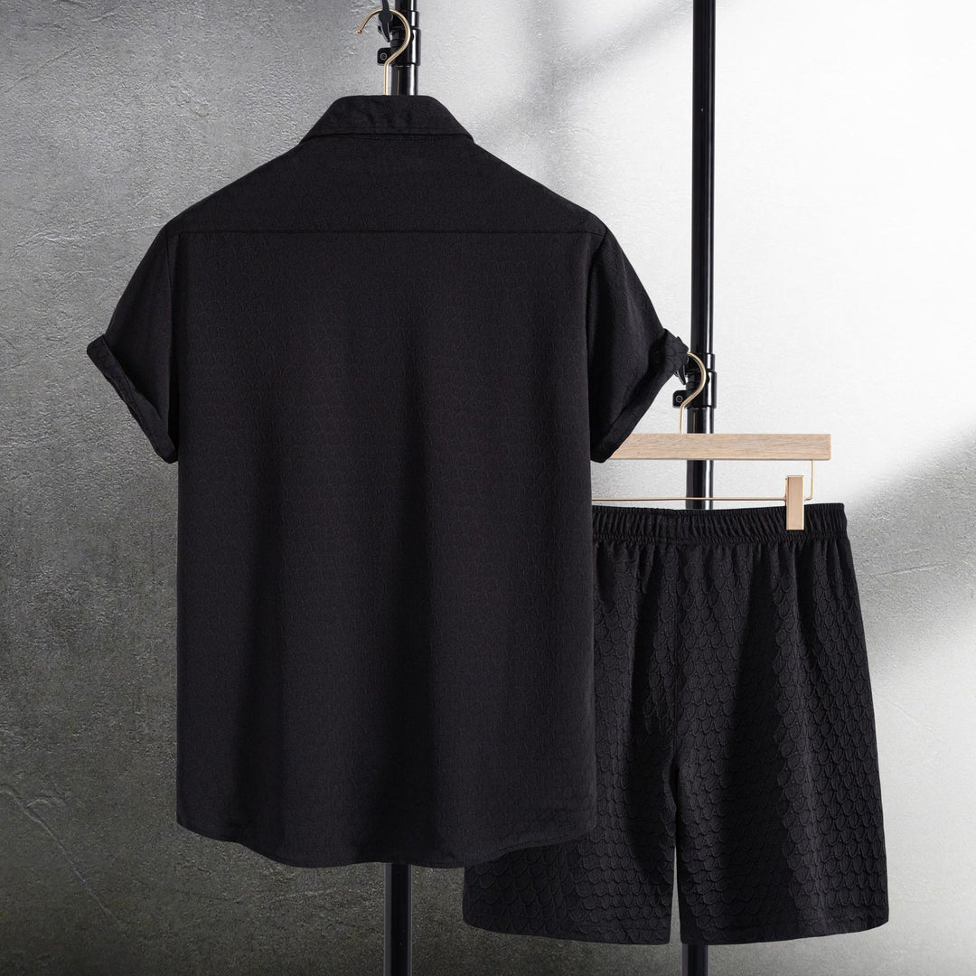 Damernas kortärmad pyjamas set med strukturerad design Mirla-Eva Jonsson