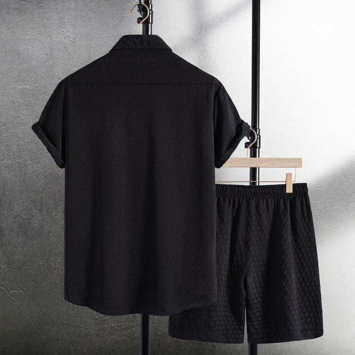 Damernas kortärmad pyjamas set med strukturerad design Mirla-Eva Jonsson