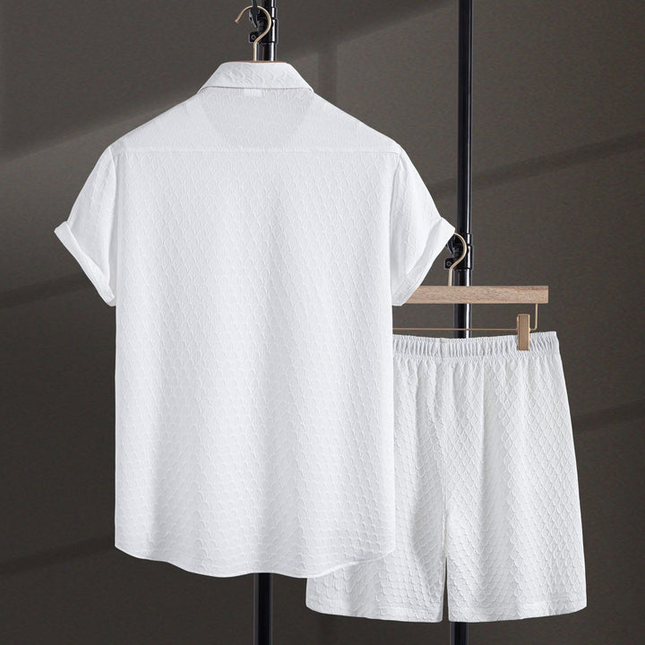 Damernas kortärmad pyjamas set med strukturerad design Mirla-Eva Jonsson
