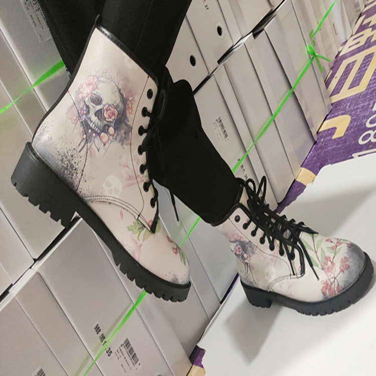 Damernas kreativa snörkängor med dödskalle-design Eva Jonsson-Eva Jonsson