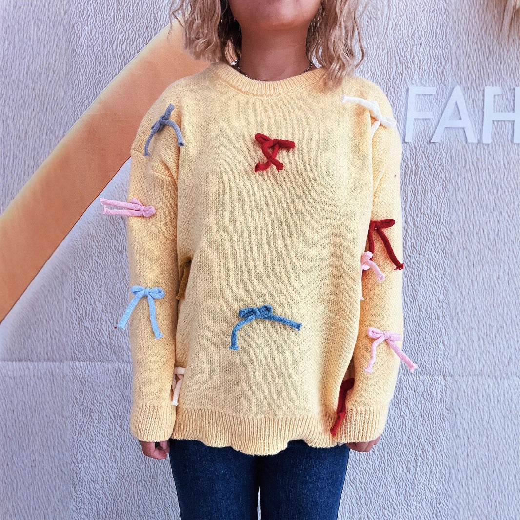 Damernas kreativa tröja med färgglada slöjfdetaljer Eva Jonsson-Eva Jonsson