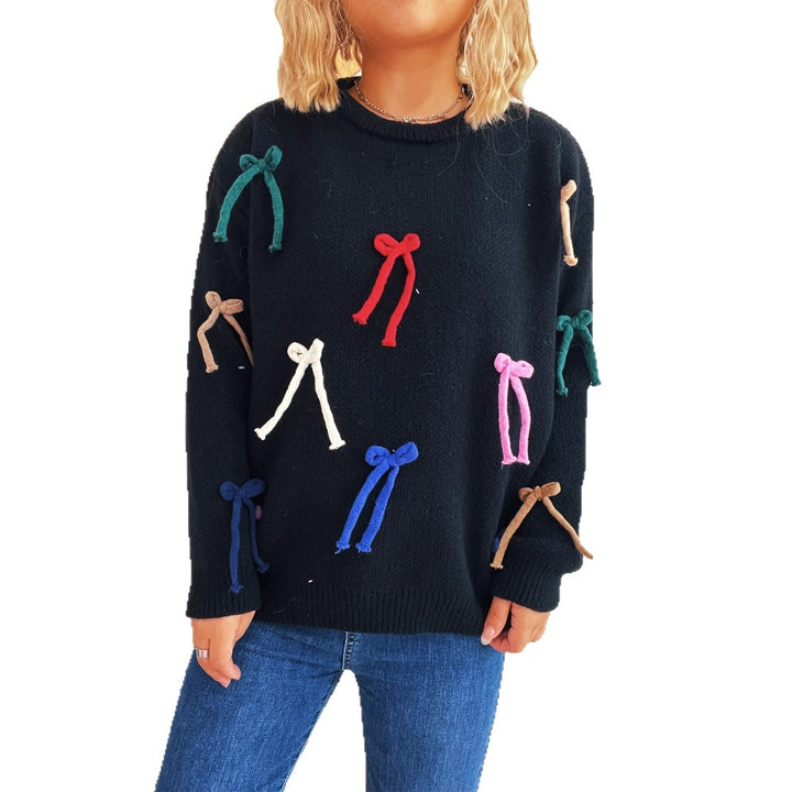Damernas kreativa tröja med färgglada slöjfdetaljer Eva Jonsson-Eva Jonsson