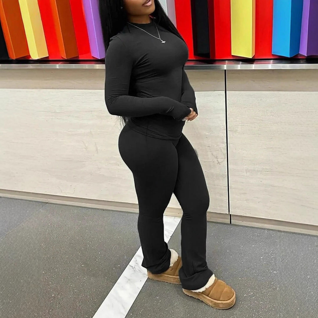 Damernas långärmad T-shirt och bekväma fritidsbyxor set Eva Jonsson-Eva Jonsson