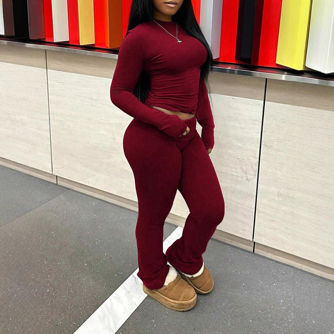 Damernas långärmad T-shirt och bekväma fritidsbyxor set Eva Jonsson-Eva Jonsson