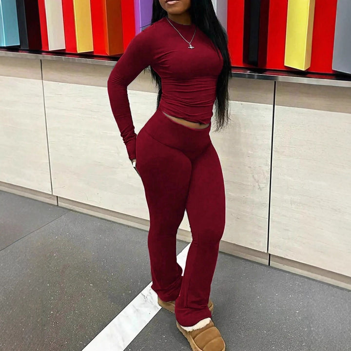 Damernas långärmad T-shirt och bekväma fritidsbyxor set Eva Jonsson-Eva Jonsson