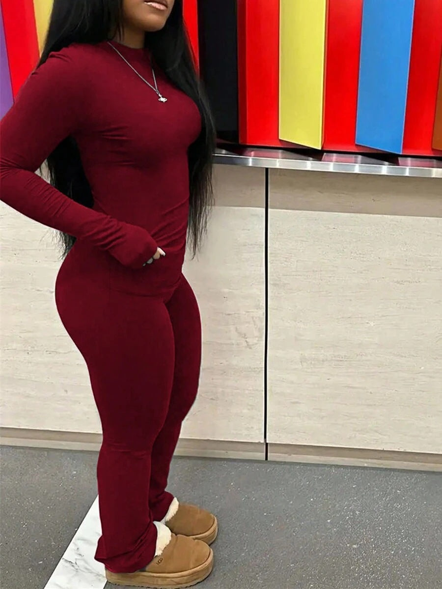 Damernas långärmad T-shirt och bekväma fritidsbyxor set Eva Jonsson-Eva Jonsson