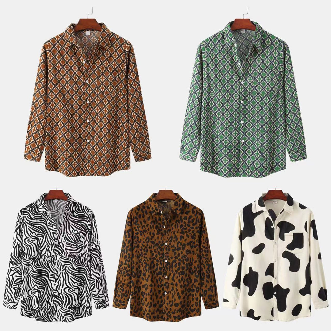 Damernas långärmad blus med modernt zebramönster och knappbar krage Eva Jonsson-Eva Jonsson