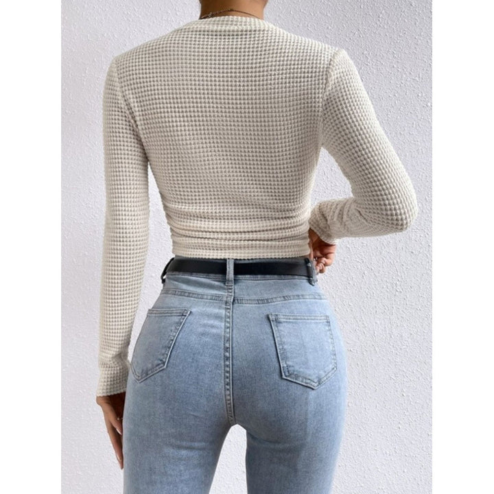 Damernas långärmad crop top i strukturerad jersey Mirla-Eva Jonsson