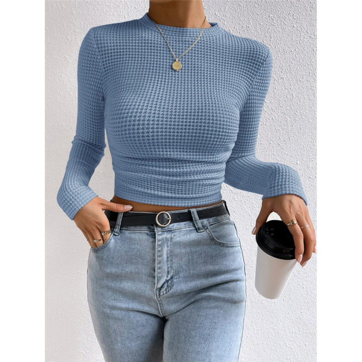 Damernas långärmad crop top i strukturerad jersey Mirla-Eva Jonsson