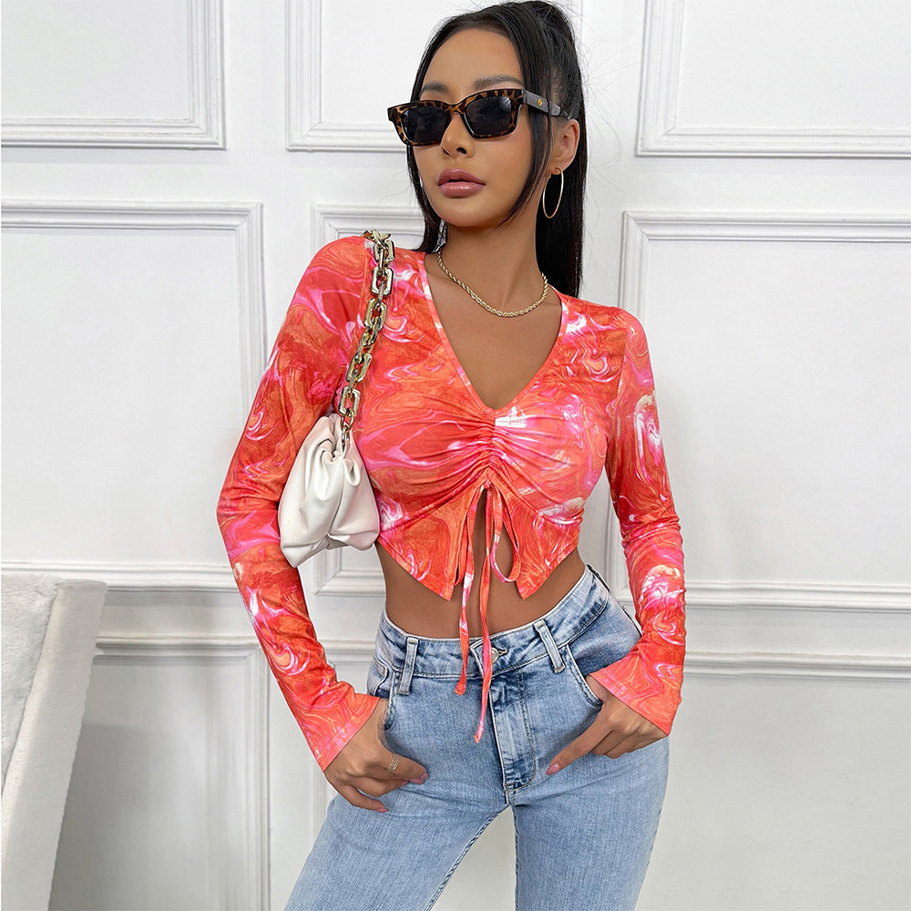 Damernas långärmad crop-top med vridet design Mirla-Eva Jonsson