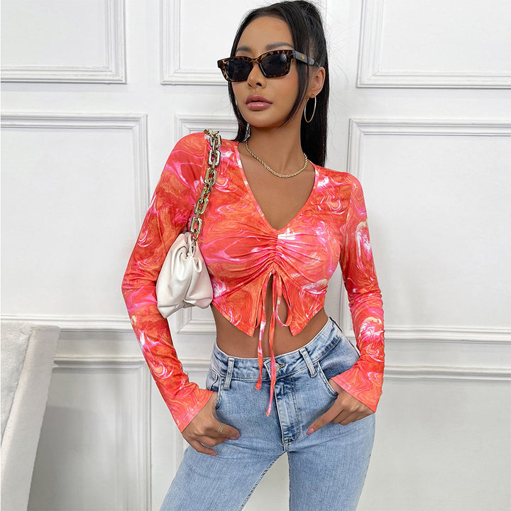 Damernas långärmad crop-top med vridet design Mirla-Eva Jonsson