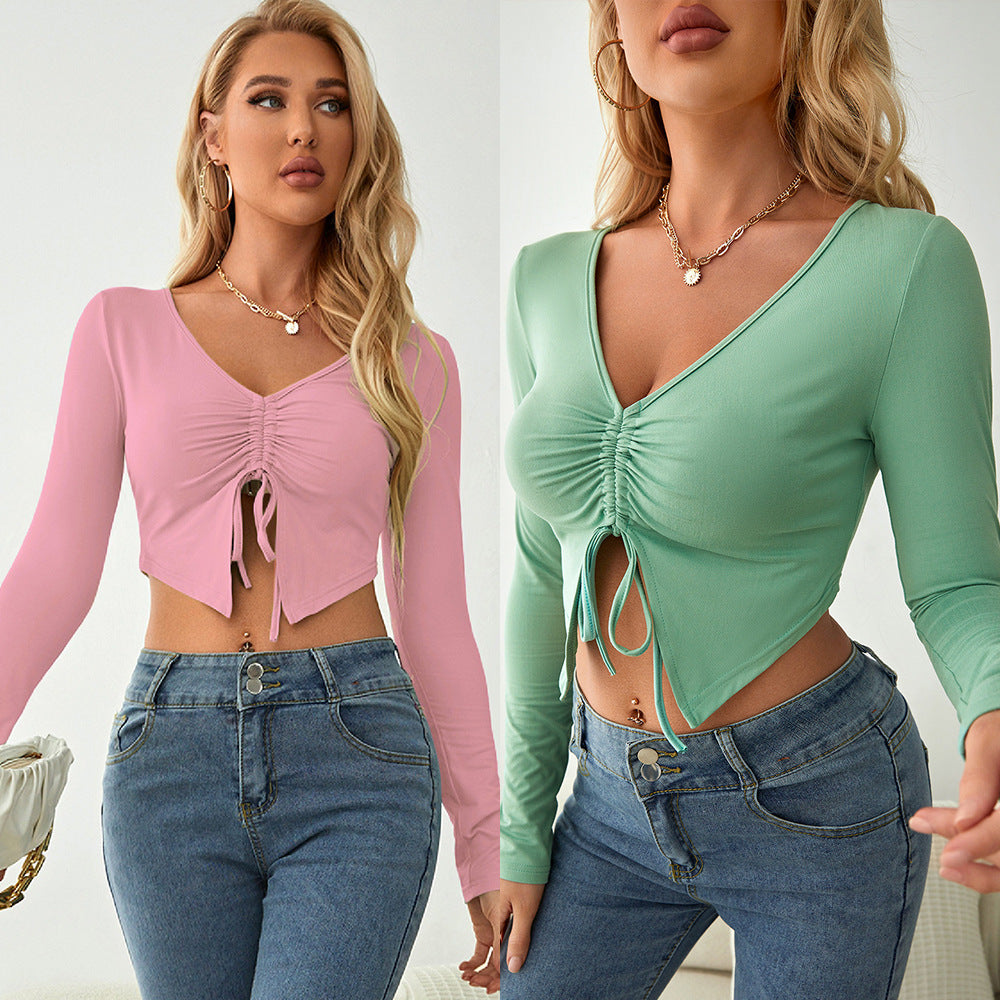 Damernas långärmad crop-top med vridet design Mirla-Eva Jonsson