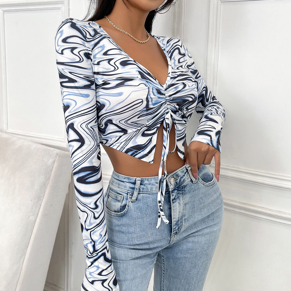 Damernas långärmad crop-top med vridet design Mirla-Eva Jonsson