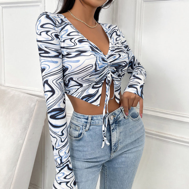 Damernas långärmad crop-top med vridet design Mirla-Eva Jonsson