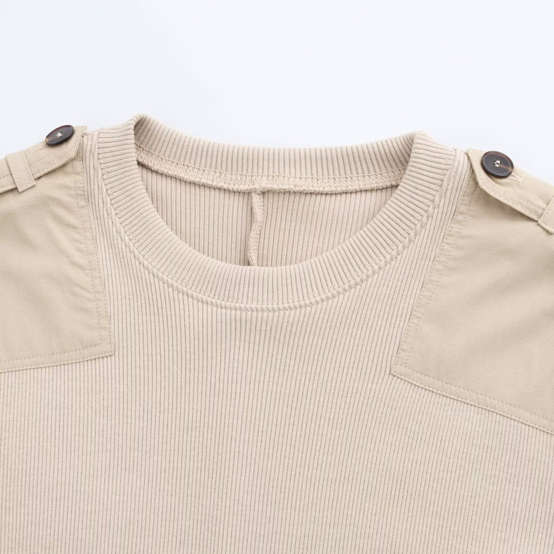 Damernas långärmad klänning med dekorativt bälte och axeldetaljer Eva Jonsson-Eva Jonsson