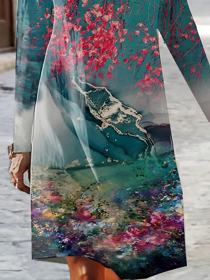 Damernas långärmad maxiklänning med blommönster Eva Jonsson-Eva Jonsson