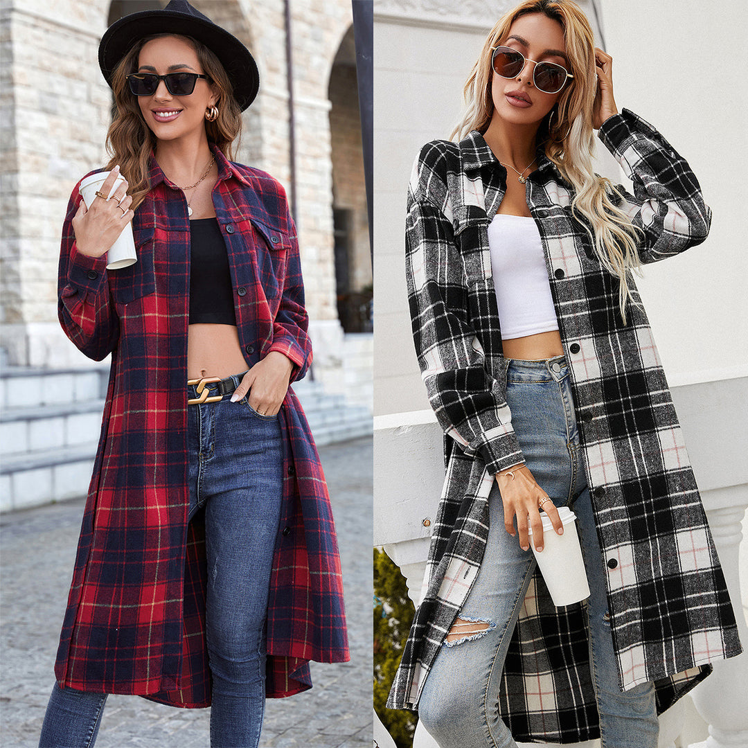 Damernas långärmad skjorta i flanell med rutmönster Eva Jonsson-Eva Jonsson