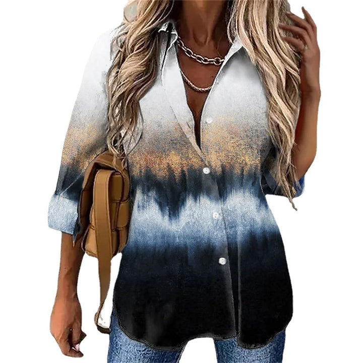 Damernas långärmad skjorta med innovativ färgövergång Eva Jonsson-Eva Jonsson