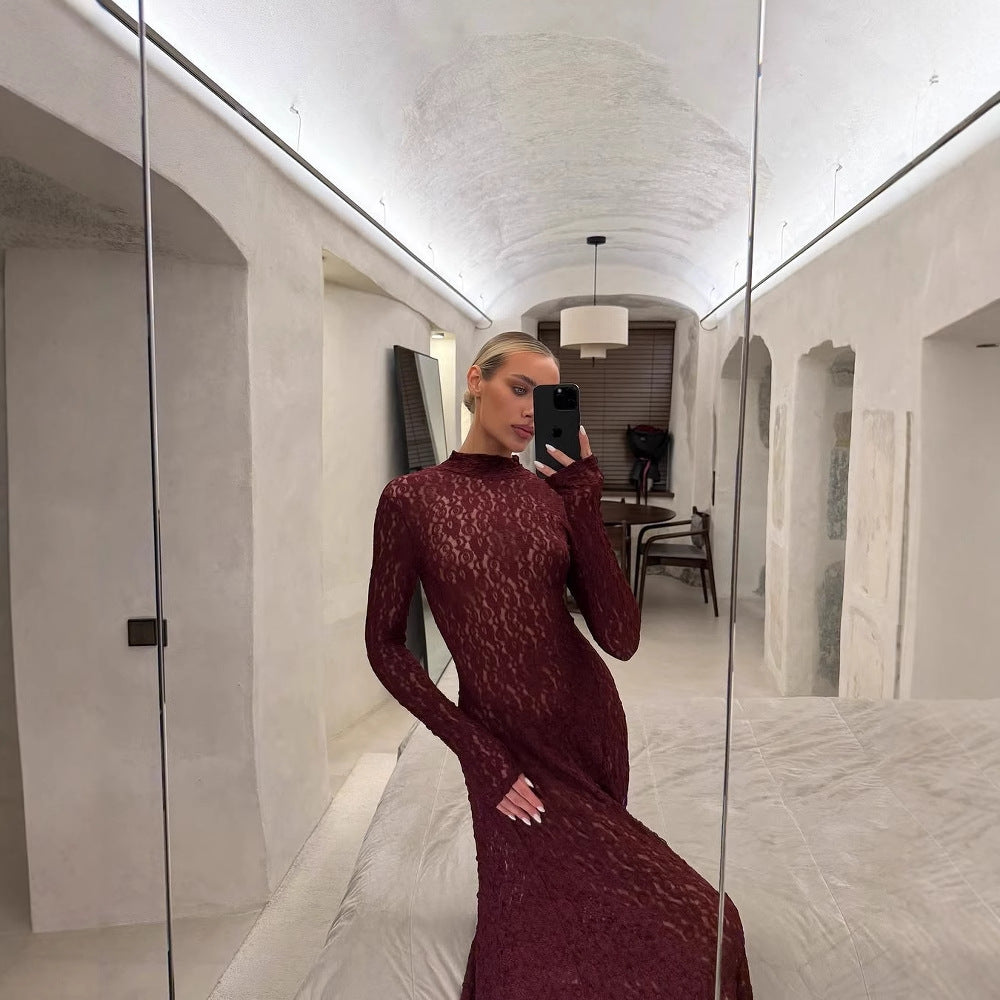 Damernas långärmad spetsklänning Eva Jonsson-Eva Jonsson