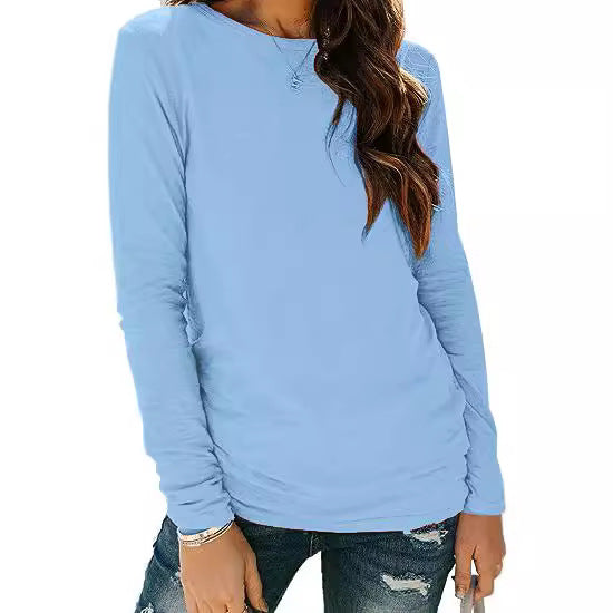 Damernas långärmad t-shirt i högkvalitativ bomull med rundhalsringning Eva Jonsson-Eva Jonsson