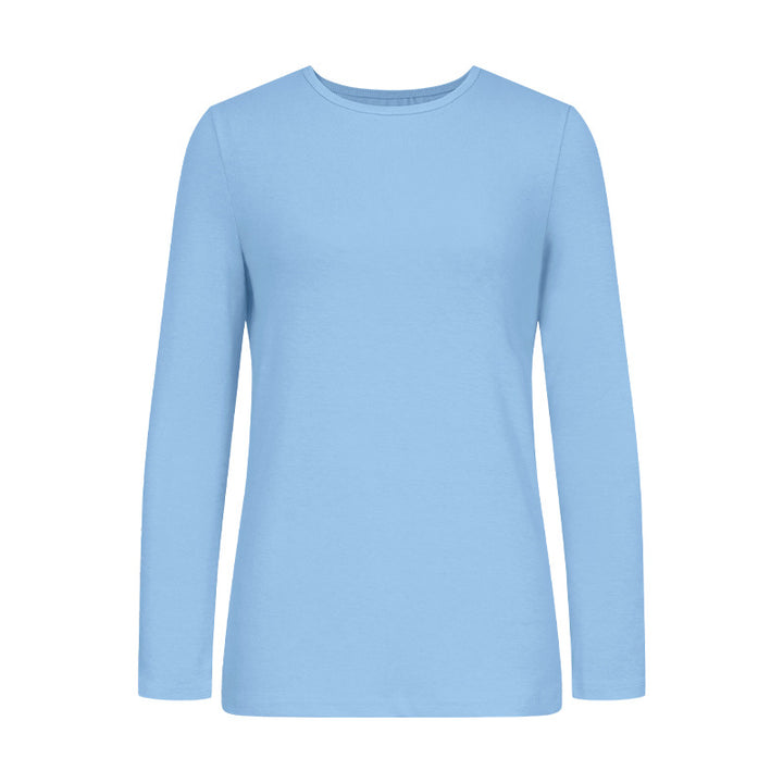 Damernas långärmad t-shirt i högkvalitativ bomull med rundhalsringning Eva Jonsson-Eva Jonsson