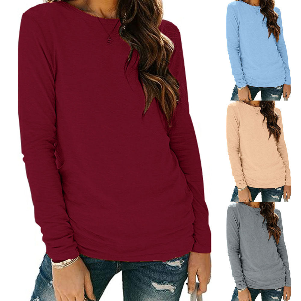 Damernas långärmad t-shirt i högkvalitativ bomull med rundhalsringning Eva Jonsson-Eva Jonsson