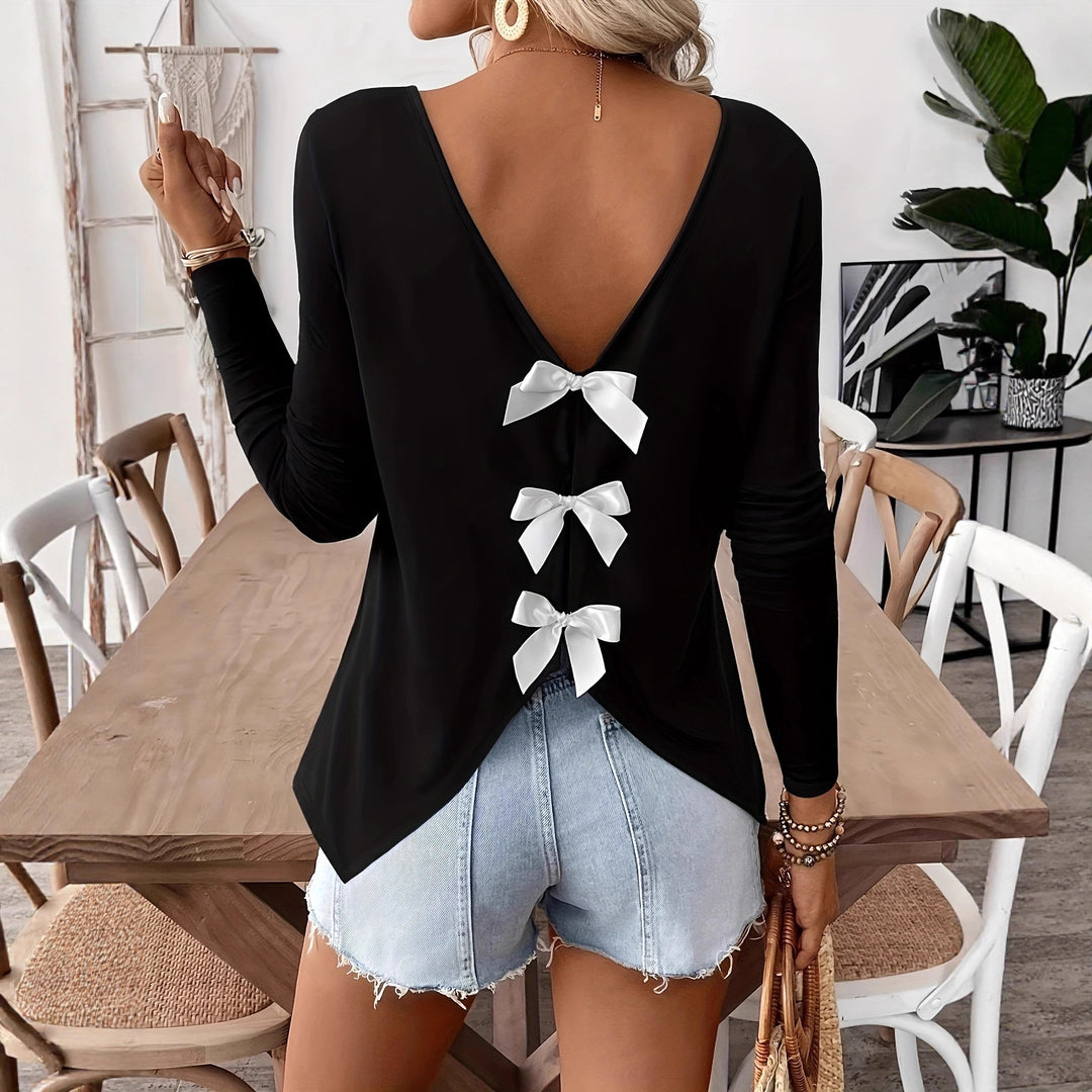 Damernas långärmad tröja med V-hals och lös passform Eva Jonsson-Eva Jonsson