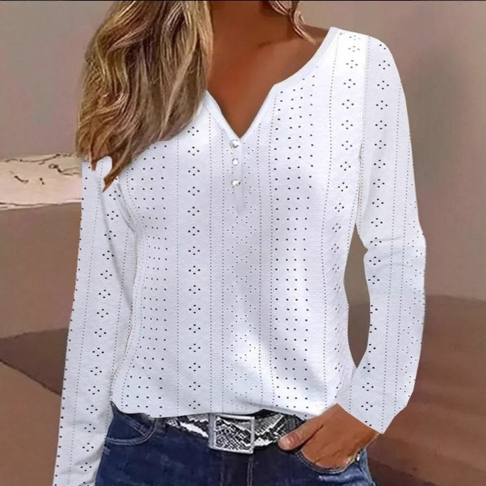 Damernas långärmad tröja med eleganta håldetaljer Eva Jonsson-Eva Jonsson