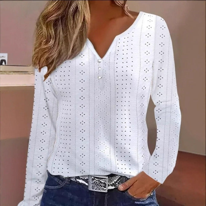 Damernas långärmad tröja med eleganta håldetaljer Eva Jonsson-Eva Jonsson