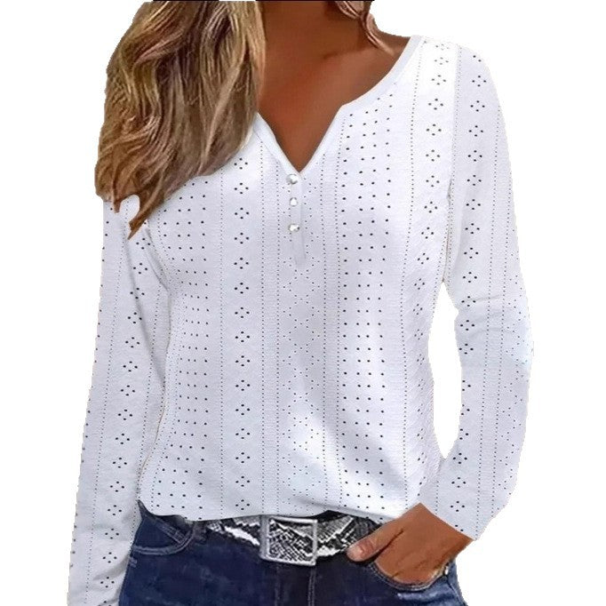 Damernas långärmad tröja med eleganta håldetaljer Eva Jonsson-Eva Jonsson