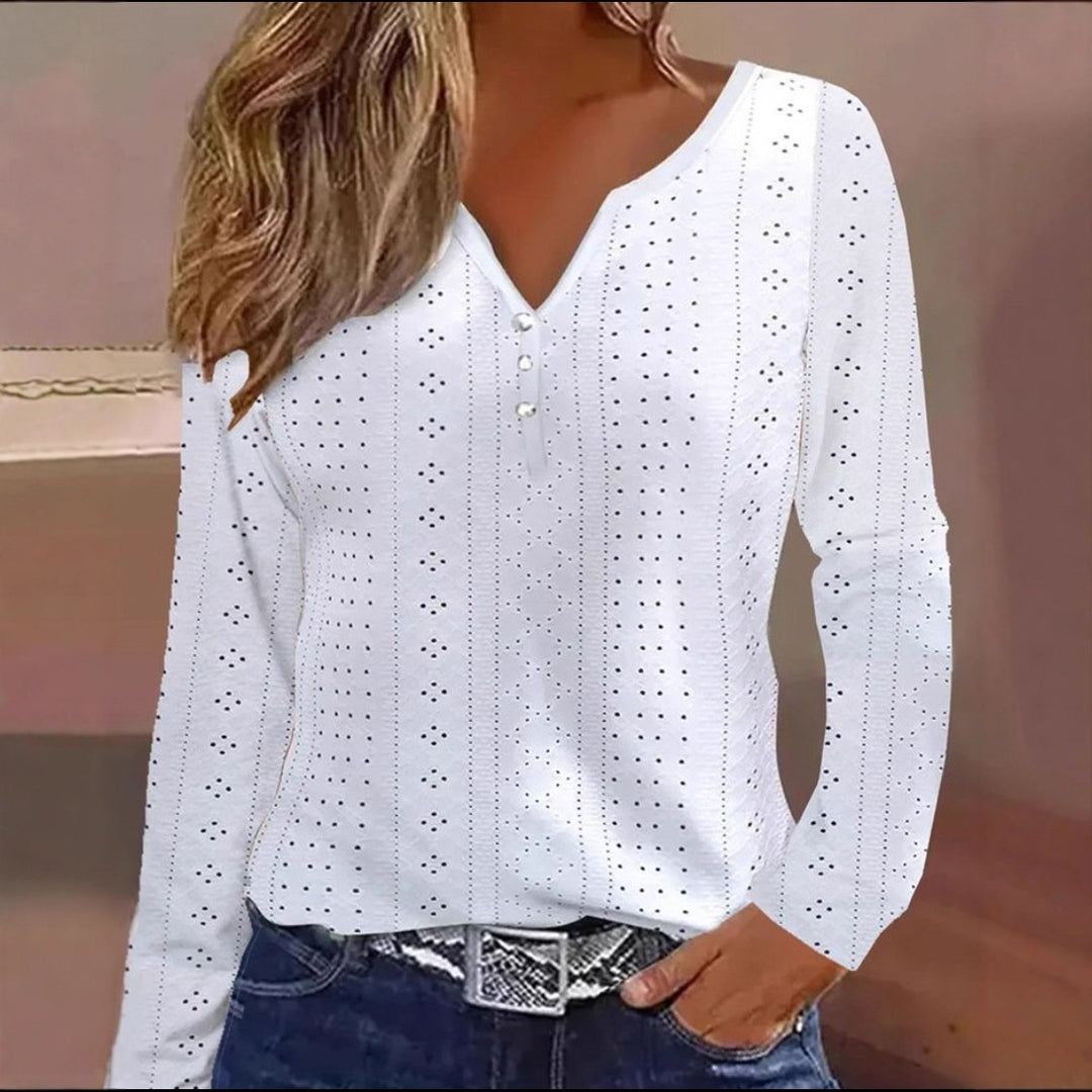 Damernas långärmad tröja med eleganta håldetaljer Eva Jonsson-Eva Jonsson