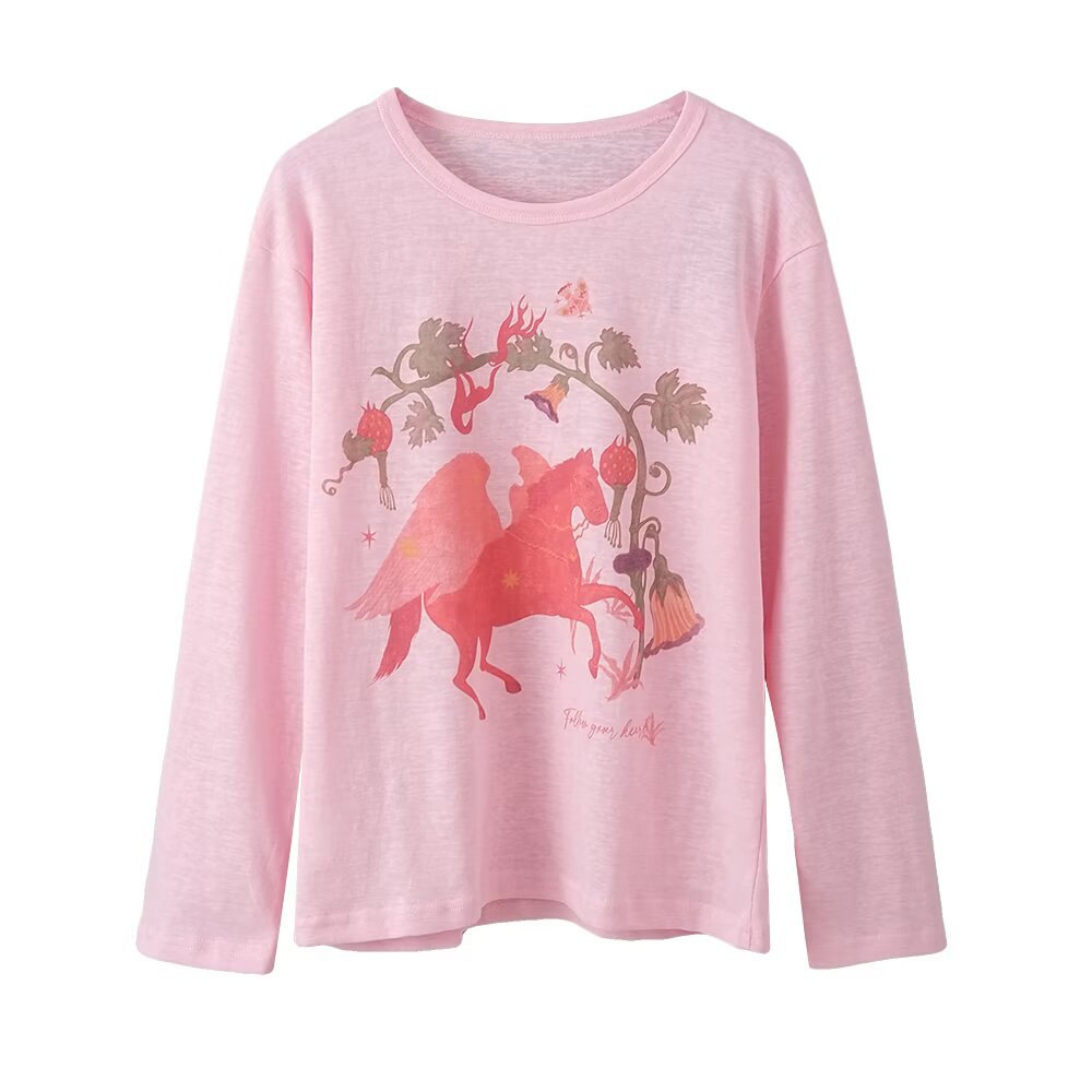 Damernas långärmad tröja med fantasifullt tryckdesign Eva Jonsson-Eva Jonsson