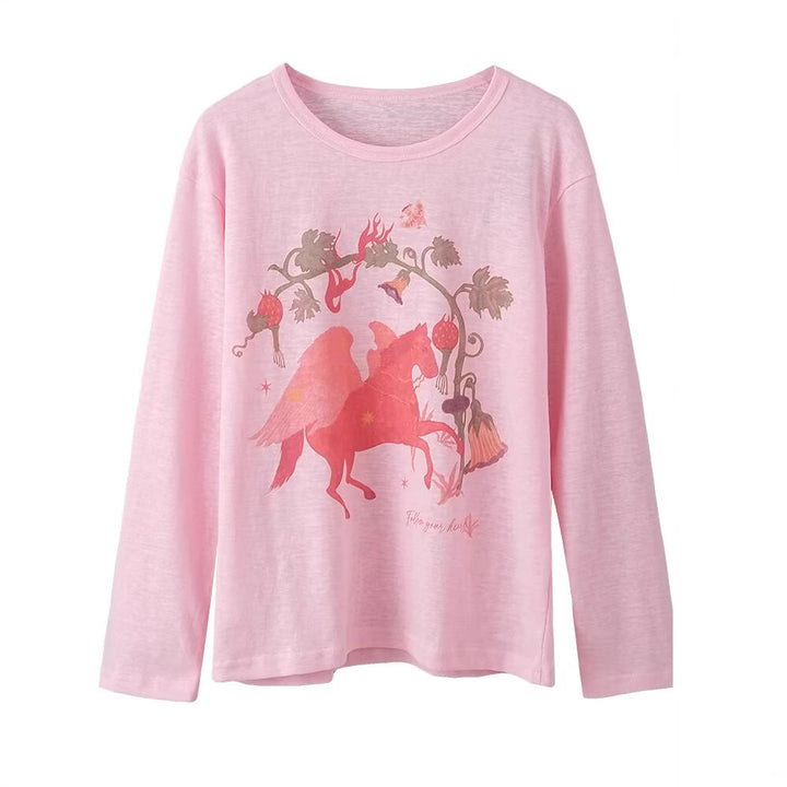 Damernas långärmad tröja med fantasifullt tryckdesign Eva Jonsson-Eva Jonsson