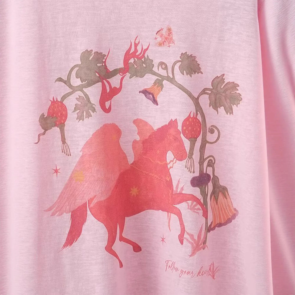 Damernas långärmad tröja med fantasifullt tryckdesign Mirla-Eva Jonsson