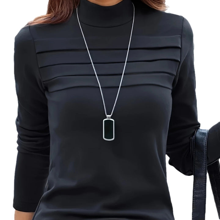 Damernas långärmad tröja med stilig ståkrage och moderna veck Eva Jonsson-Eva Jonsson