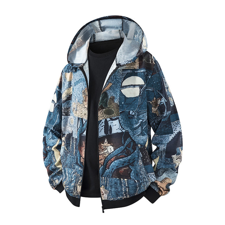 Damernas lätta vindjacka med färgglad mönster och andningsbara egenskaper Eva Jonsson-Eva Jonsson