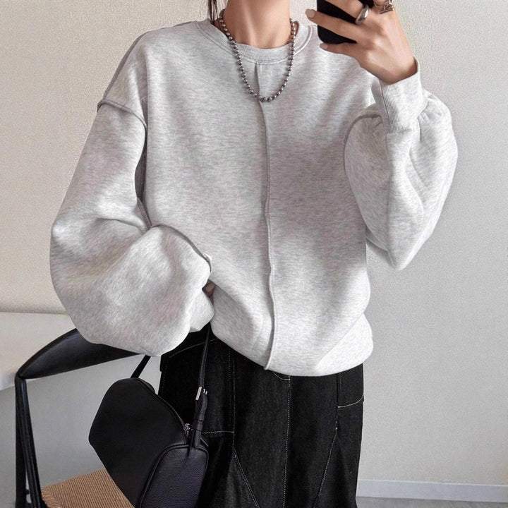 Damernas ledig pullover med lös passform och ballongärmar Eva Jonsson-Eva Jonsson