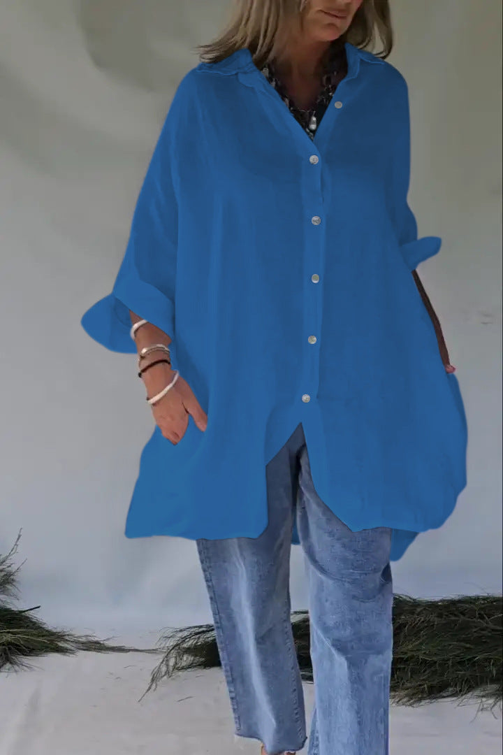 Damernas lediga blusklänning med moderiktig knappstängning Eva Jonsson-Eva Jonsson