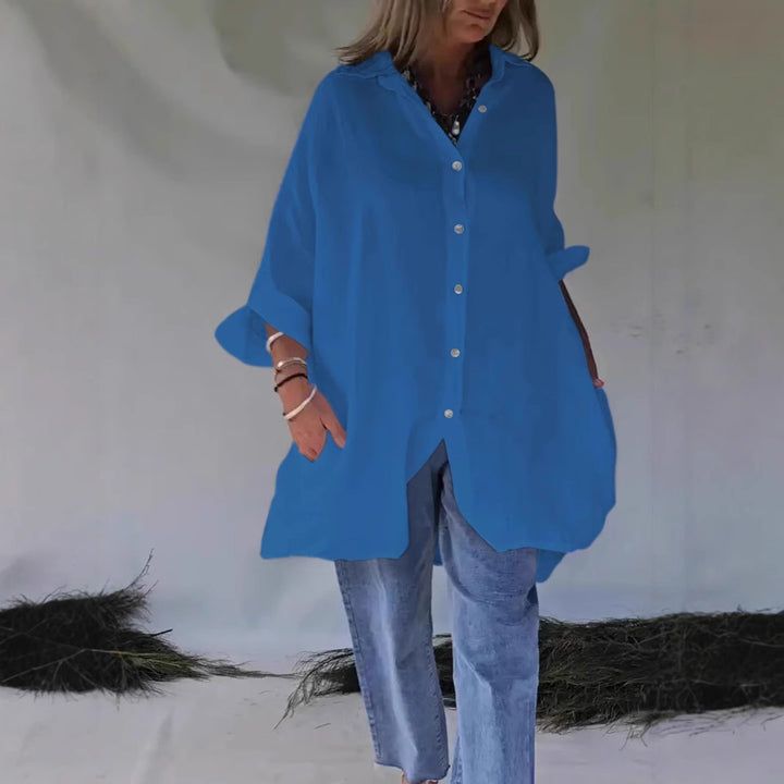 Damernas lediga blusklänning med moderiktig knappstängning Eva Jonsson-Eva Jonsson