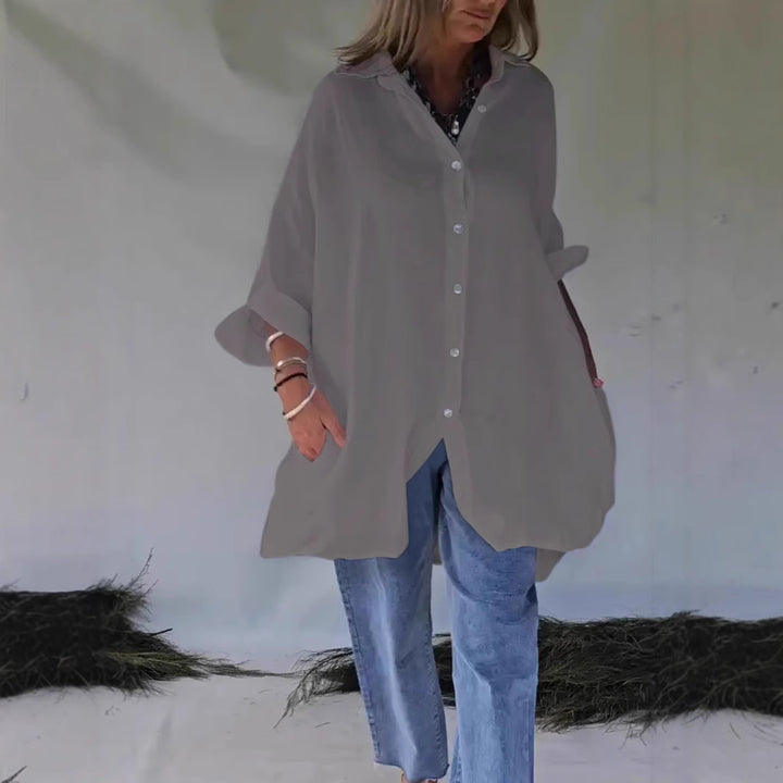 Damernas lediga blusklänning med moderiktig knappstängning Eva Jonsson-Eva Jonsson