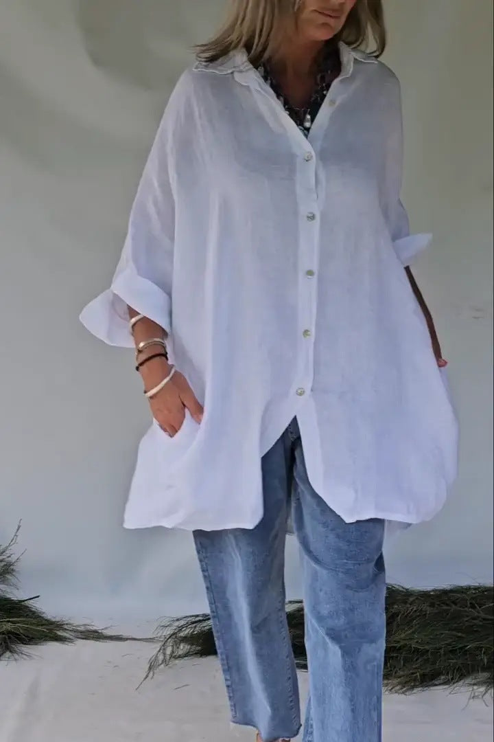 Damernas lediga blusklänning med moderiktig knappstängning Eva Jonsson-Eva Jonsson