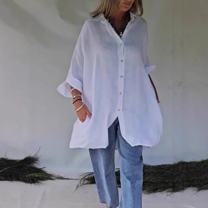 Damernas lediga blusklänning med moderiktig knappstängning Eva Jonsson-Eva Jonsson