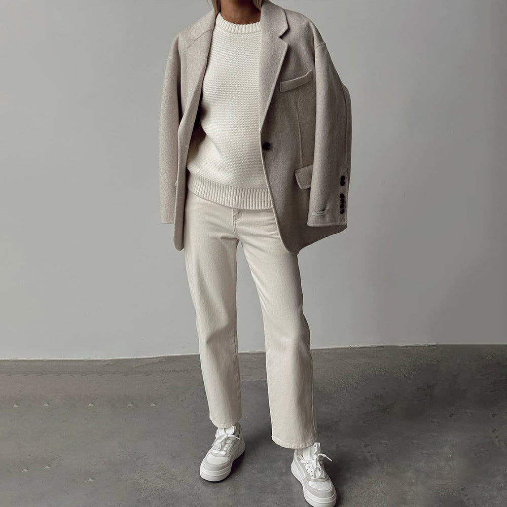 Damernas lediga stickad tröja med vida ärmar Eva Jonsson-Eva Jonsson