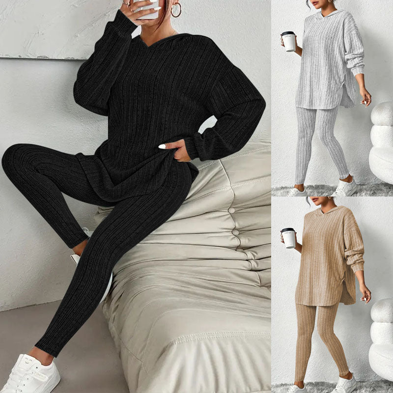 Damernas leggings-set med strukturerad långärmad topp och bekväm passform Mirla-Eva Jonsson